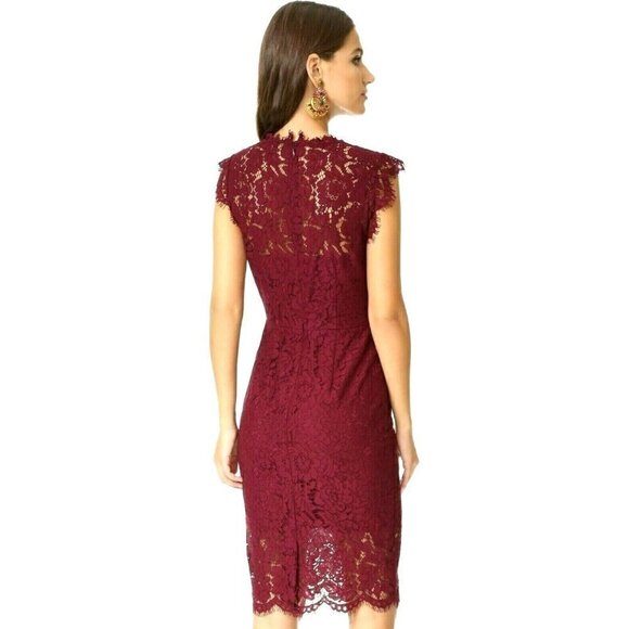 RACHEL ZOE Maroon Lace Formal Suzette Dress, Size 6 - Picture 2 of 12